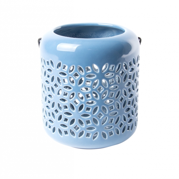 Lucerna na čajovú sviečku modrá 11,9cm