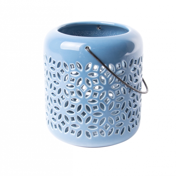 Lucerna na čajovú sviečku modrá 11,9cm