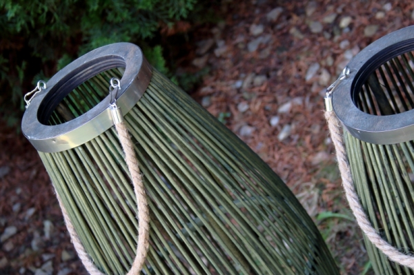 Lucerna na sviečku bambusová 30×59cm