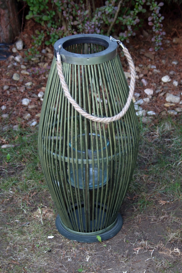 Lucerna na sviečku bambusová 30×59cm