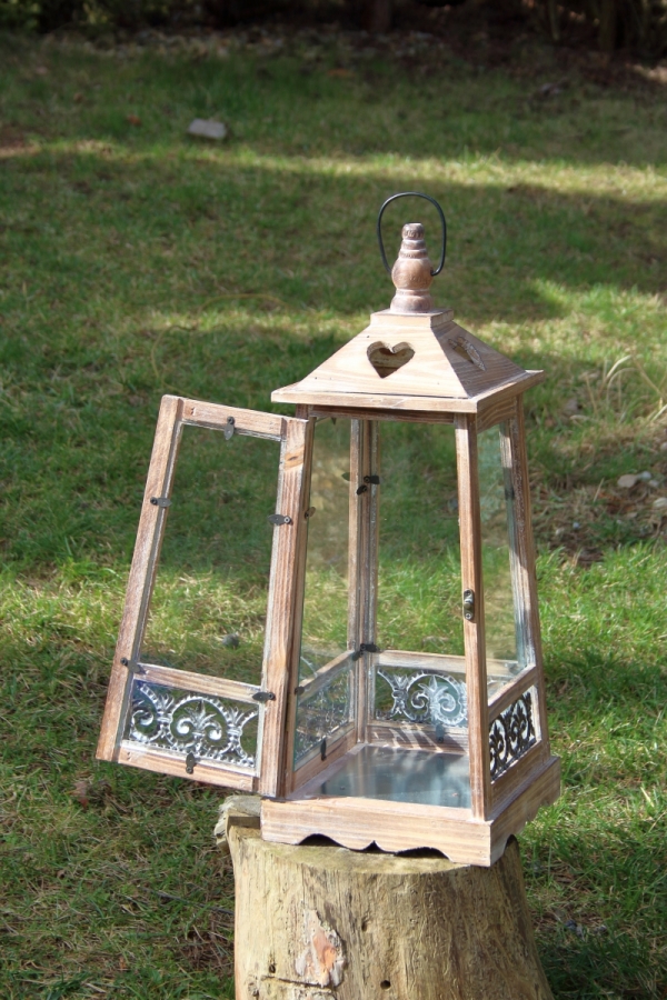 Lucerna na sviečku drevená L 55cm