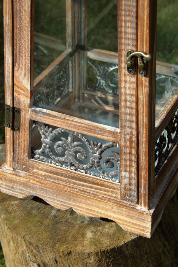 Lucerna na sviečku drevená L 55cm