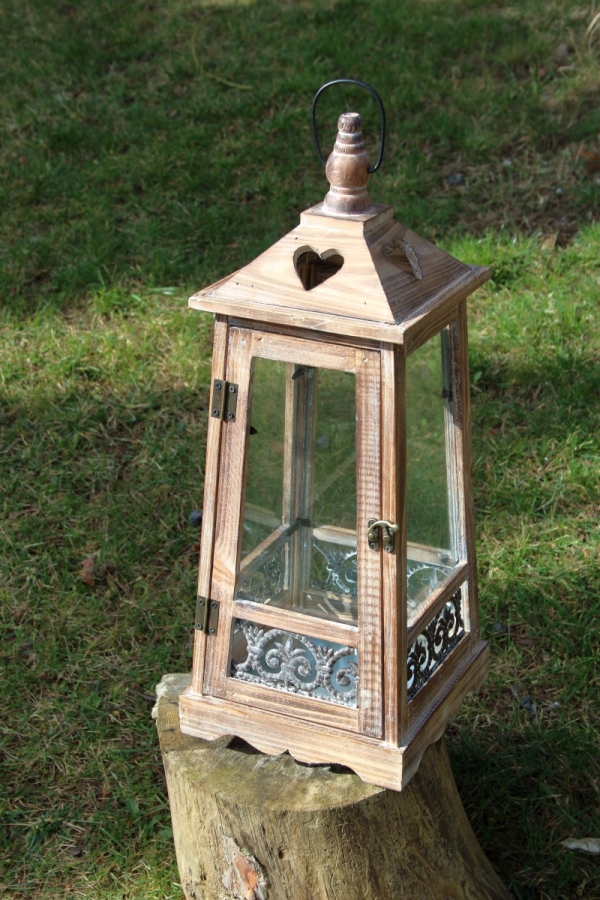 Lucerna na sviečku drevená L 55cm