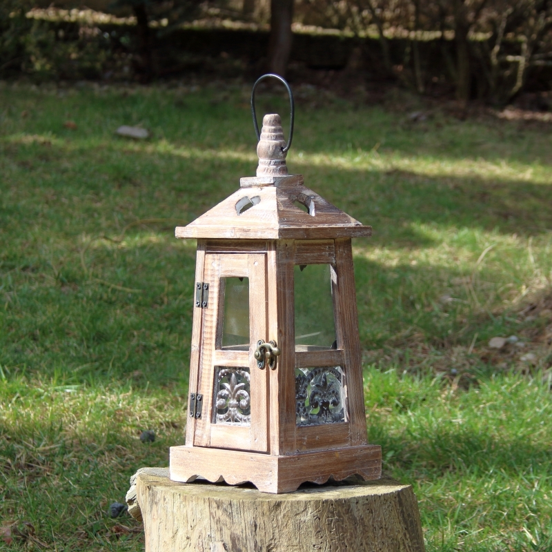 Lucerna na sviečku drevená M 35cm