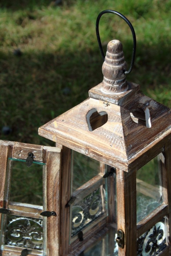 Lucerna na sviečku drevená M 35cm