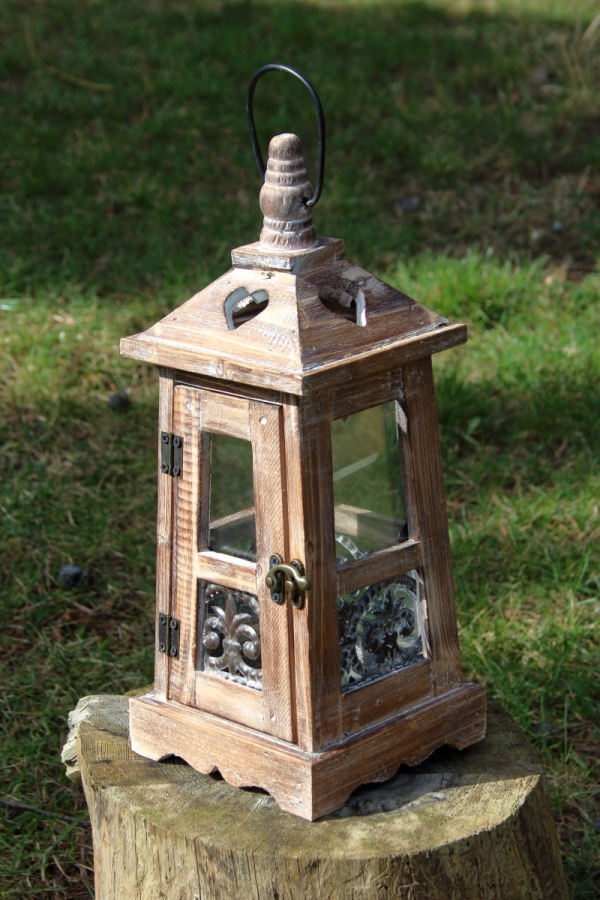 Lucerna na sviečku drevená M 35cm