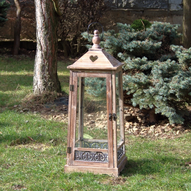 Lucerna na sviečku drevená XL 80cm