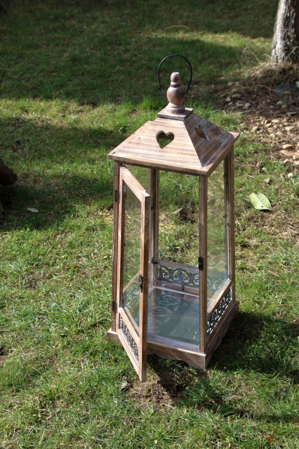 Lucerna na sviečku drevená XL 80cm