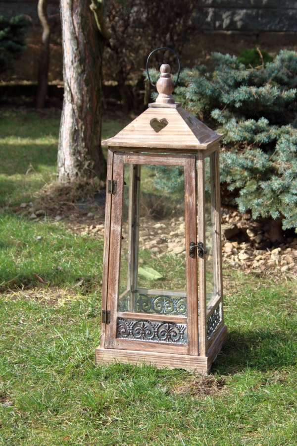 Lucerna na sviečku drevená XL 80cm