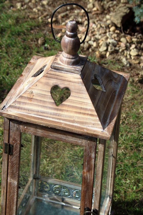 Lucerna na sviečku drevená XL 80cm