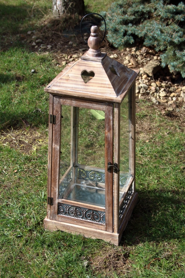 Lucerna na sviečku drevená XL 80cm