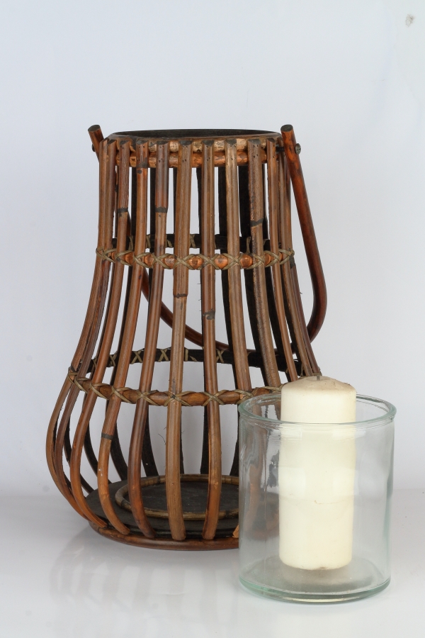 Lucerna na sviečku ratanová 34x46cm