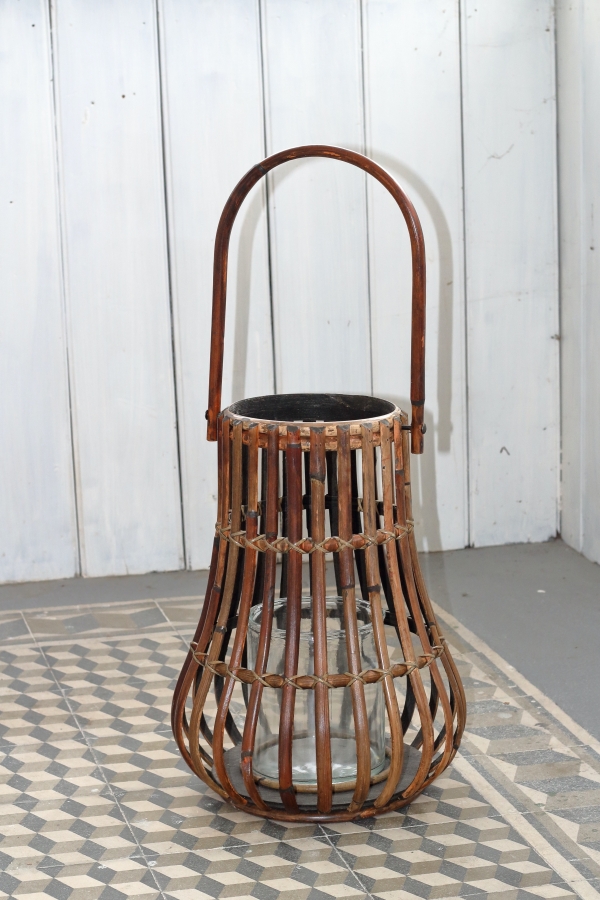 Lucerna na sviečku ratanová 34x46cm