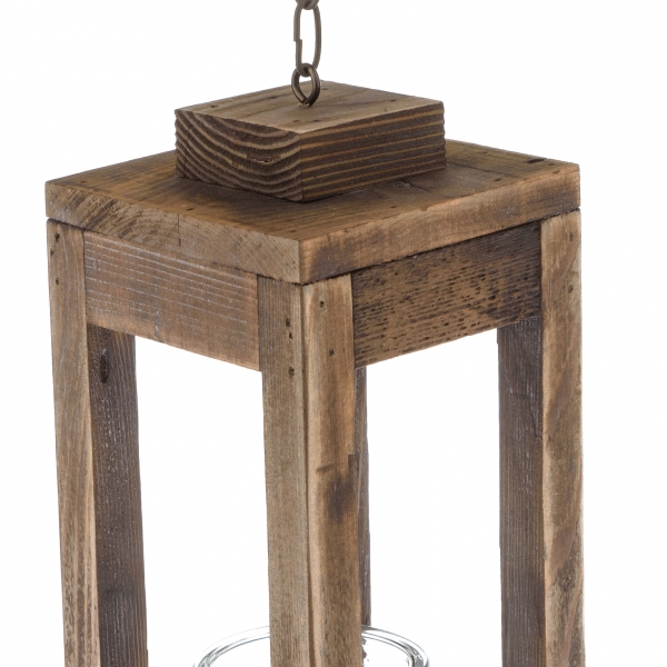 Lampáš na sviečku so sklom hnedá