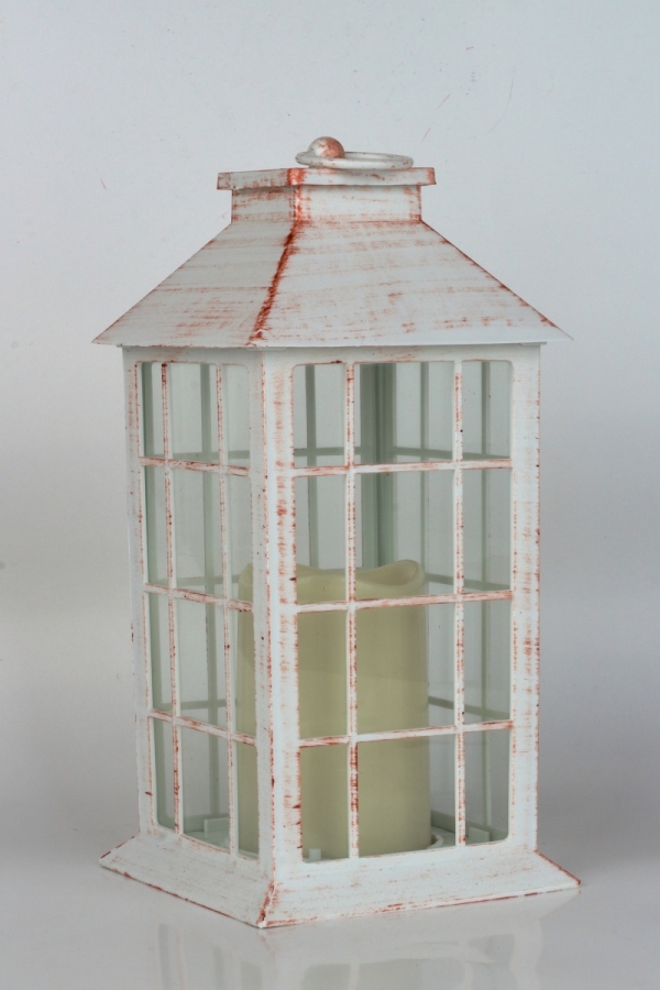 Lucerna s LED svetlom na batérie biela