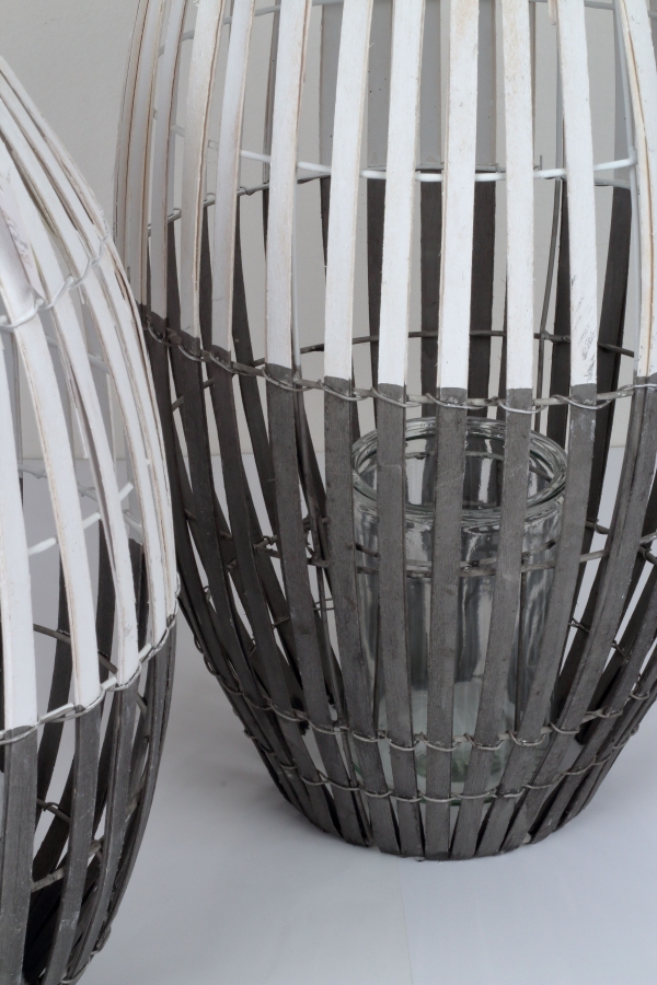 Lucerna šedobiela 40cm