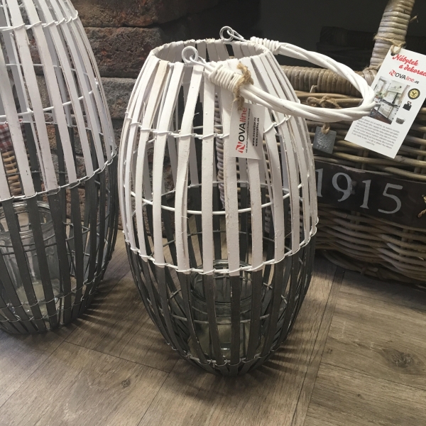 Lucerna šedobiela 40cm