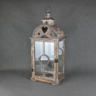 Lucerna veľká drevená Sweet heart 80cm - POŠKOZENÍ