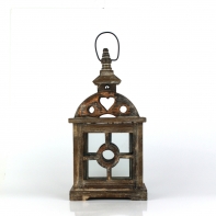 Lucerna - záhradná lampa drevená Sweet heart 42cm