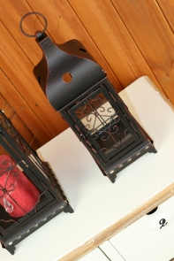 Lucerny čierny kov (set 2ks) 44 / 32cm