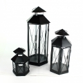 Lucerny kovové čierne set 3ks - 51/37 / 22cm