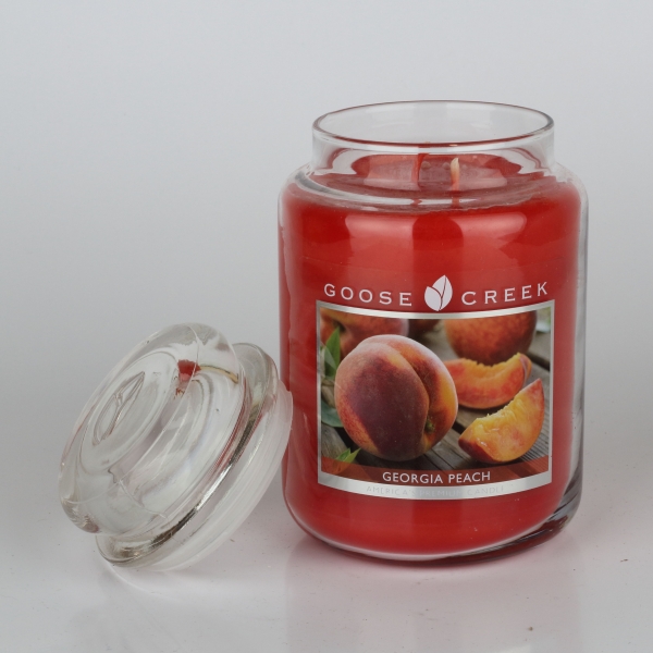 Luxusná aromatická sviečka v skle broskyňa Goose Creek 680g