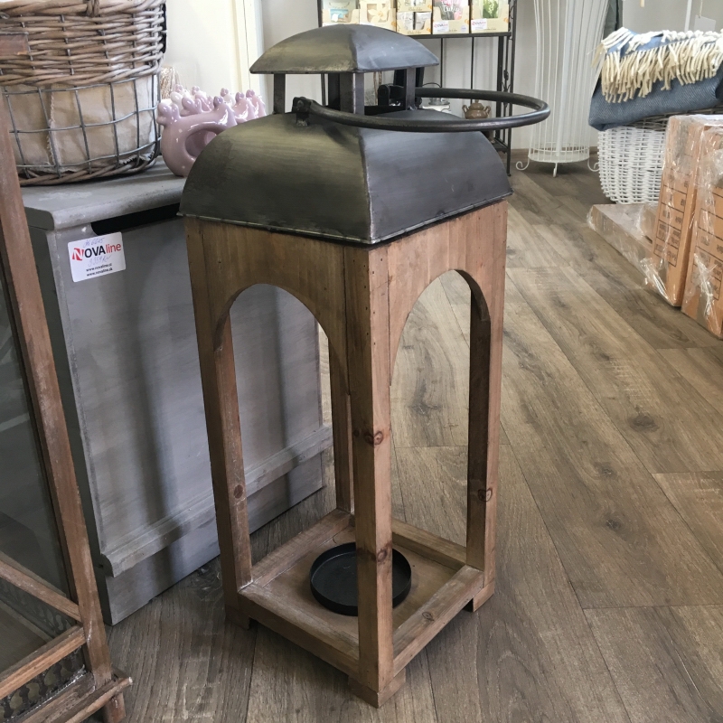 Luxusné drevená interiérová lampáš 65 cm