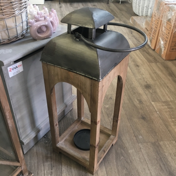 Luxusné drevená interiérová lampáš 65 cm