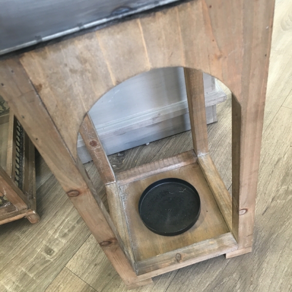 Luxusné drevená interiérová lampáš 65 cm