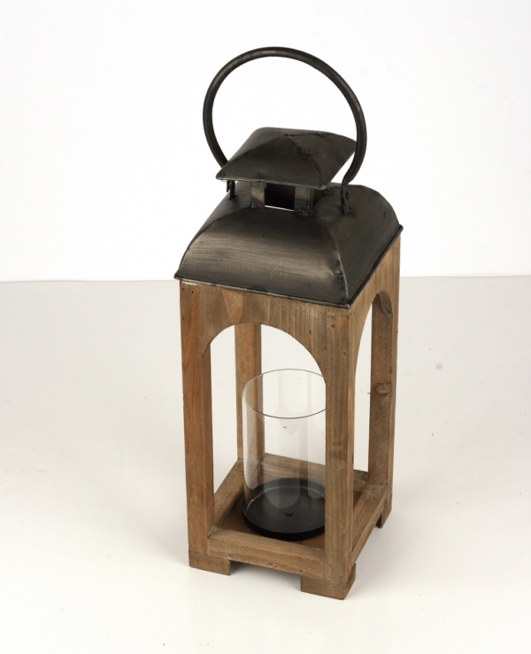 Luxusná drevená lampáš na sviečku 47cm