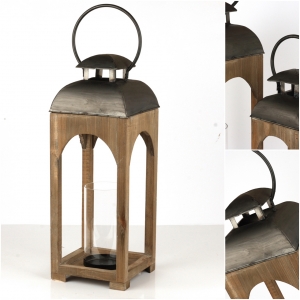 Luxusné drevená lampáš na sviečku 65cm