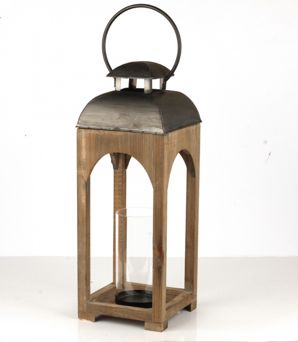 Luxusné drevená lampáš na sviečku 65cm