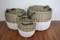 Luxusné guľaté prútené koše 3ks