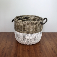 Luxusné guľaté prútené koše 3ks