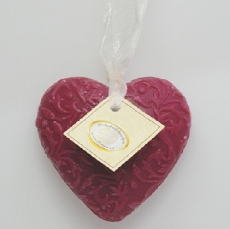 Luxusné mydlo srdce na šnúrke orchidea