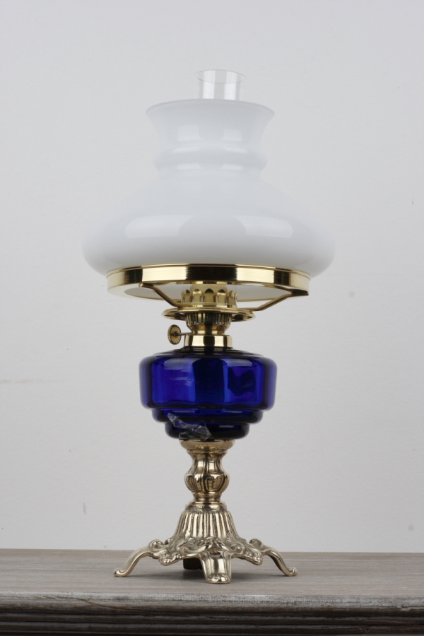 Luxusné stolová petrolejová lampa modrá 39cm