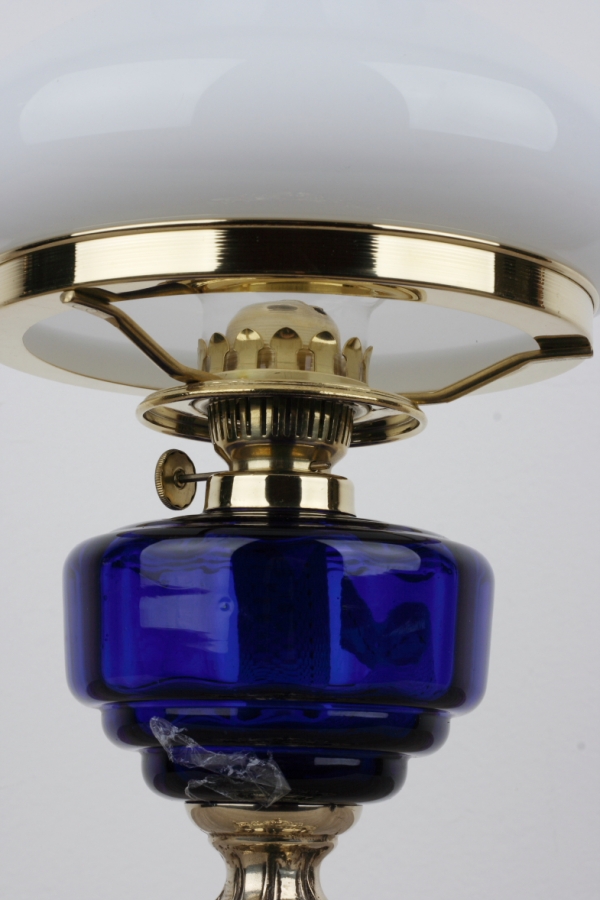Luxusné stolová petrolejová lampa modrá 39cm