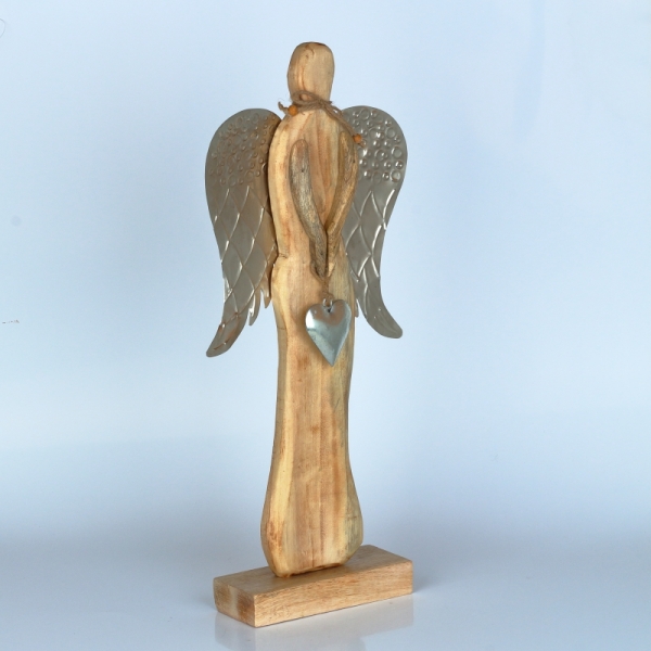 Luxusná vianočná dekorácia anjel drevený 46cm