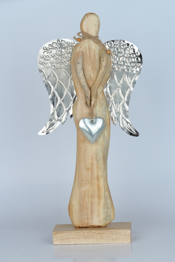 Luxusná vianočná dekorácia anjel drevený 46cm