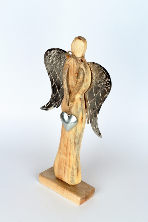 Luxusná vianočná dekorácia anjel drevený 46cm