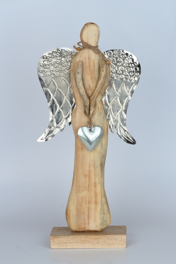 Luxusná vianočná dekorácia anjel drevený 46cm