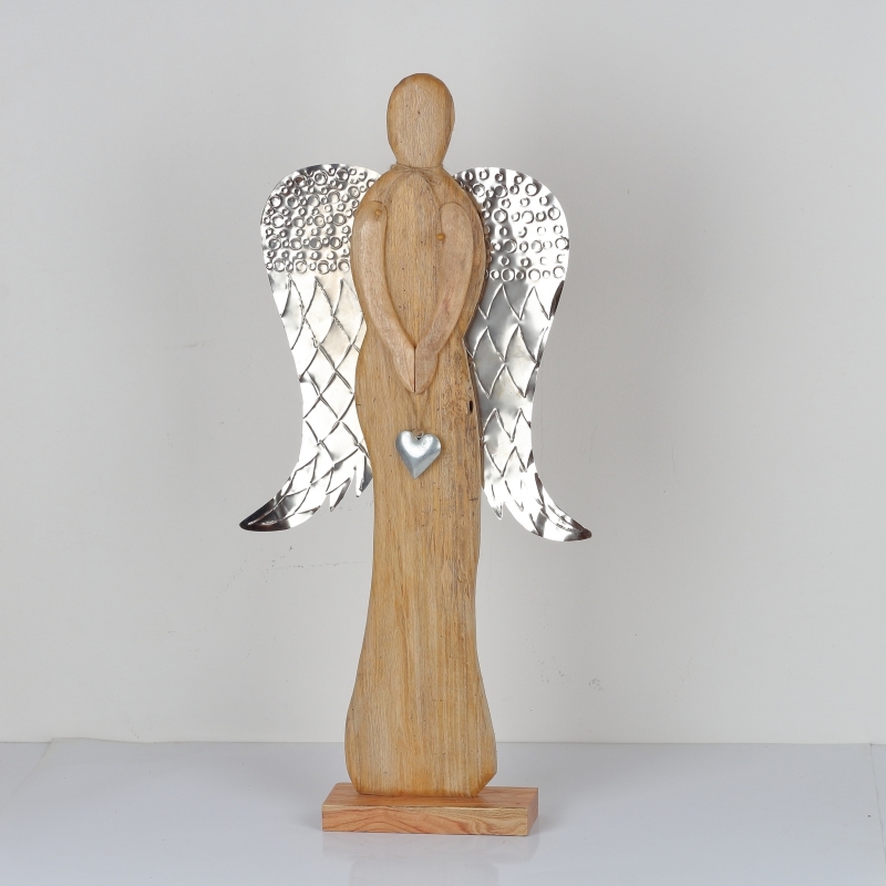 Luxusné vianočné dekorácie anjel drevený 84cm