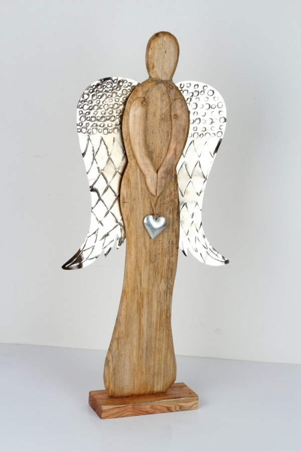 Luxusné vianočné dekorácie anjel drevený 84cm