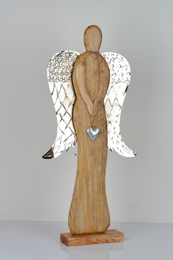 Luxusné vianočné dekorácie anjel drevený 84cm