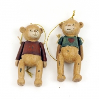 Medvedík darček 9x5 s ohybnými ručičkami 5cm červený svetrík