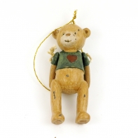 Medvedík darček 9x5 s ohybnými ručičkami 5cm červený svetrík