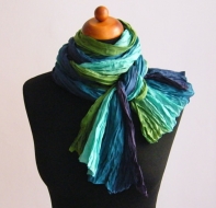 Menšie hodvábna šál Modrozelená