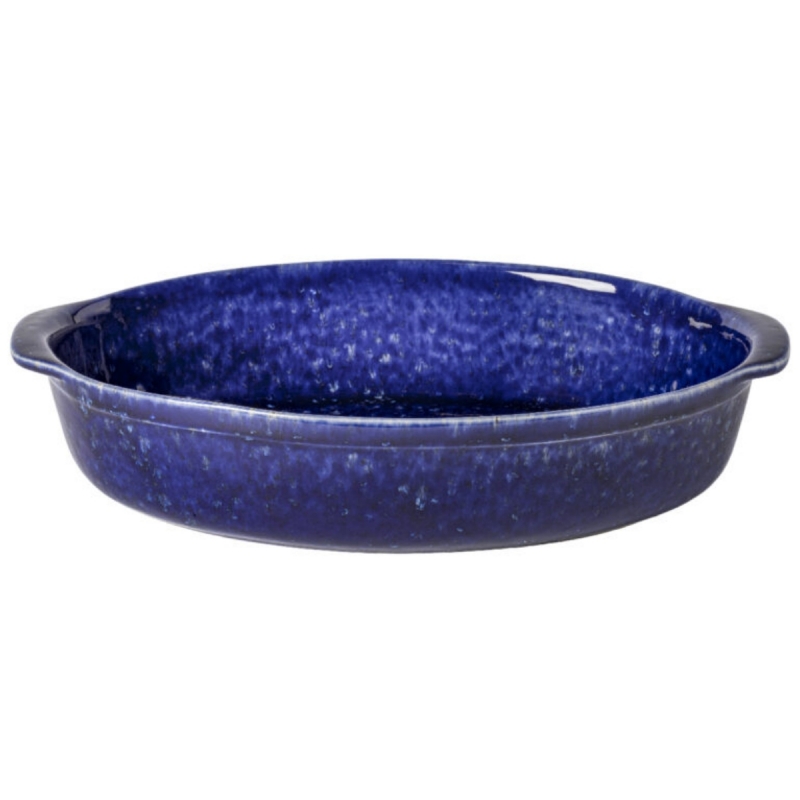 Misa servírovacia oválna ABBEY modrá 39 x 25 cm keramická