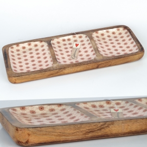 Miska drevená (trojmiska) 40x15,5x3cm