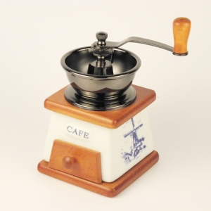 Mlynček na kávu porcelánový s holandským mlynom